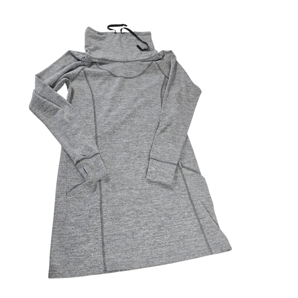 Kuhl Lea Dress 4209 Gray Heathered Cowl Neck Thumbhole Tunic Dress Womens Large